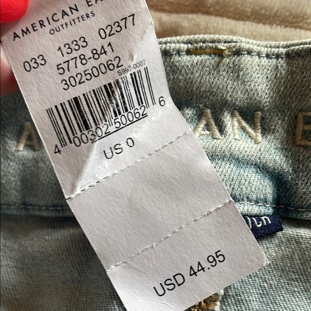 American Eagle Outfitters Blue Jean Shorts High-Waisted Trendy - Picture 9 of 9